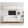 Image de Meubles TV 6 pcs Blanc Bois massif de pin
