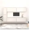 Image de Meubles TV 6 pcs Blanc Bois massif de pin
