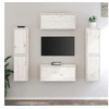 Image de Meubles TV 6 pcs Blanc Bois massif de pin