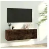 Image de Armoire murale TV Chêne fumé 100x30x30 cm Bois d ingénierie