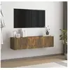 Image de Armoire murale TV Chêne fumé 120x30x30 cm Bois d ingénierie