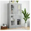 Image de Armoire à vitrine Sonoma gris 82,5x30,5x150cm Bois d ingénierie