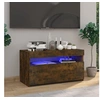 Image de Meuble TV avec lumières LED Chêne fumé 75x35x40 cm