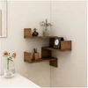 Image de Hoekwandschap 40x40x50 cm bewerkt hout gerookt eikenkleurig815204