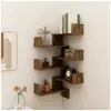 Image de Etagères d angle murales 2 pcs Chêne fumé 40x40x50 cm Bois