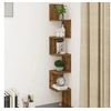 Image de Hoekwandschap 20x20x127,5 cm bewerkt hout gerookt eikenkleurig815210