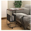 Image de Table d appoint avec roues noir 55x36x63,5 cm bois d ingénierie