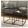 Image de Ensemble de table basse 2 pcs bois d ingénierie et métal