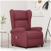Image de Fauteuil Inclinable Electrique Siège Inclinable Dossier et Repose-pied Réglables Meuble de Salle de Séjour Intérieur Rouge Bordeaux Tissu