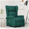 Image de Fauteuil Inclinable Electrique Siège Inclinable Dossier et Repose-pied Réglables Meuble de Salle de Séjour Intérieur Vert Foncé Tissu