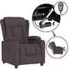 Image de Fauteuil inclinable électrique Marron foncé Tissu