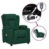 Image de Fauteuil de Massage Inclinable Electrique Dossier et Repose-pied Réglables Meuble de Salon Siège Inclinable Intérieur Tissu Vert Foncé