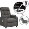 Image de Fauteuil de Massage Inclinable Electrique Dossier et Repose-pied Réglables Meuble de Salon Siège Inclinable Intérieur Tissu Gris Foncé 3098828