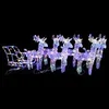 Image de Décoration de Noël avec Rennes et Traîneau Ornement de Vacances Décoration de Vacances Ornement de Fête Jardin 320 LED Acrylique