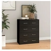 Image de Buffet avec 4 tiroirs 60x30,5x71 cm Noir