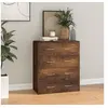 Image de Buffet avec 4 tiroirs 60x30,5x71 cm Chêne fumé