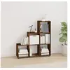 Image de Bibliothèque Escalier Etagère à Livres Organisateur Meuble de Rangement Salle de Séjour Intérieur Chêne Fumé 107 cm Bois d'Ingénierie