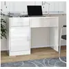 Image de Bureau avec tiroir et armoire Blanc brillant 100x40x73 cm
