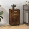Image de Ladekast met wieltjes bewerkt hout gerookt eikenkleurig342674