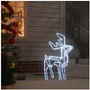 Image de Figure de Renne de Noël Pliable Décoration de Noël Ornement de Vacances Décoration de Fête Salle de Séjour Blanc Froid 76x42x87 cm