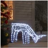 Image de Figure de Renne de Noël Pliable Décoration de Noël Ornement de Vacances Décoration de Fête Salle de Séjour Blanc Froid 73x31x45 cm