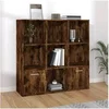 Image de Armoire à livres Chêne fumé 98x30x98 cm