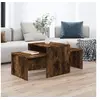 Image de Ensemble table basse Chêne fumé 100x48x40 cm Bois d ingénierie