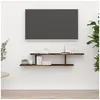 Image de Tv-wandschap 125x18x23 cm bewerkt hout gerookt eikenkleurig815876
