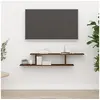 Image de Etagère TV murale Chêne marron 125x18x23 cm Bois d ingénierie