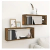 Image de Etagères murales cube 2 pcs Chêne fumé 60x15x23 cm Bois
