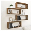 Image de Wandschappen kubus 4 st 60x15x23 cm bewerkt hout gerookt eiken815925
