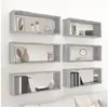 Image de Etagères murales cube 6 pcs Sonoma gris 60x15x23 cm Bois