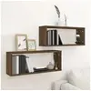 Image de Etagères murales cube 2 pcs Chêne marron Bois d'ingénierie