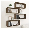 Image de Wandschappen kubus 4 st 60x15x23 cm bewerkt hout bruin eiken815931