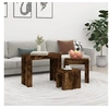 Image de Tables basses gigognes 3 pcs Chêne fumé Bois d ingénierie