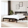 Image de Bedframe massief grenenhout zwart 140x190 cm3100573