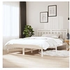 Image de Cadre de Lit Sommier à Lattes Double Adulte Cadre à Lattes sur Pied Chambre à Coucher Intérieur Blanc Bois de Pin Massif 140x200 cm