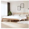 Image de Cadre de Lit Sommier à Lattes Lit Double Adulte Cadre à Lattes sur Pied Meuble de Chambre à Coucher Intérieur Bois Massif 180x200 cm