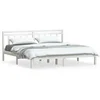 Image de Cadre de lit Blanc Bois massif 180x200 cm Super King