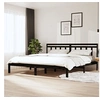 Image de Bedframe massief grenenhout zwart 200x200 cm3100613