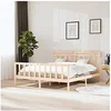 Image de Cadre de Lit Double Adulte Sommier à Lattes Cadre à Lattes sur Pied Meuble de Chambre à Coucher Intérieur Bois Massif 180x200 cm