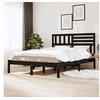 Image de Bedframe massief grenenhout zwart 140x190 cm3101007