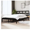 Image de Bedframe massief grenenhout zwart 140x190 cm3101202