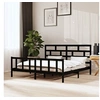Image de Bedframe massief grenenhout zwart 200x200 cm3101372