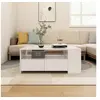 Image de Table basse blanc 102x55x42 cm bois d ingénierie