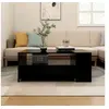 Image de Table basse noir 102x55x42 cm bois d ingénierie