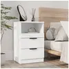 Image de Table de chevet Blanc Bois d ingénierie