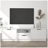Image de Meuble TV Blanc 140x35x40 cm Bois d ingénierie
