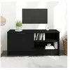 Image de Meuble TV Noir 80x35x36,5 cm Bois d ingénierie