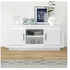 Image de Meuble TV Armoire Basse Centre de Divertissement Armoire Stéréo Salon Salle de Séjour Intérieur Blanc 102x35x45 cm Bois d'Ingénierie